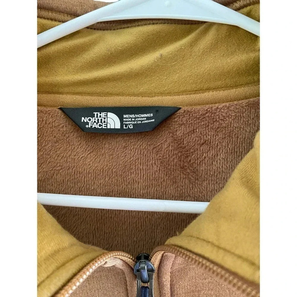 The North Face Men’s Beige Long Sleeve Full Zipped Fleece Sweatshirt Size L - Picture 3 of 5